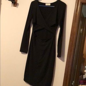 Little black dress open mid tummy dress